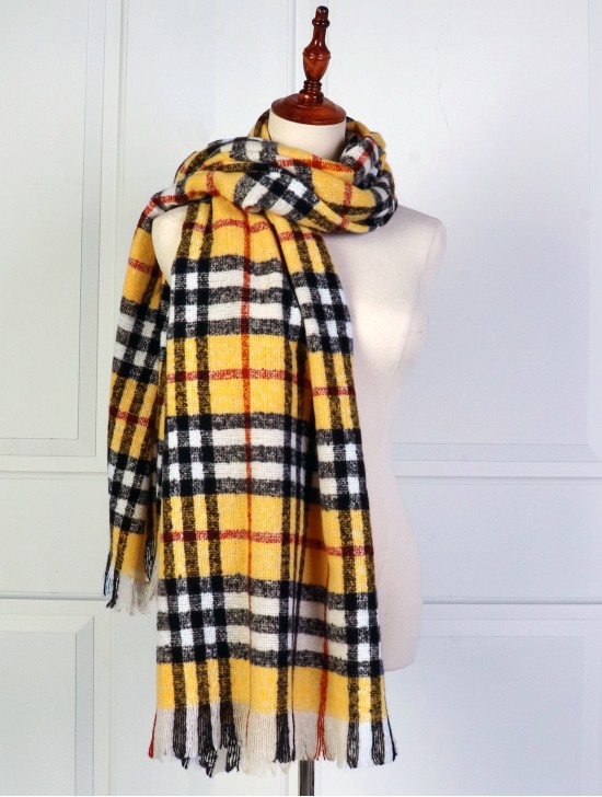 Soft Color Plaid Blanket Scarf 